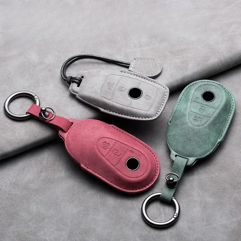 

Leather Car Key Case Cover For Mercedes Benz A C E S G Class GLC CLE CLA GLB GLS W177 W205 W206 W213 W222 W223 C260 X167 AMG