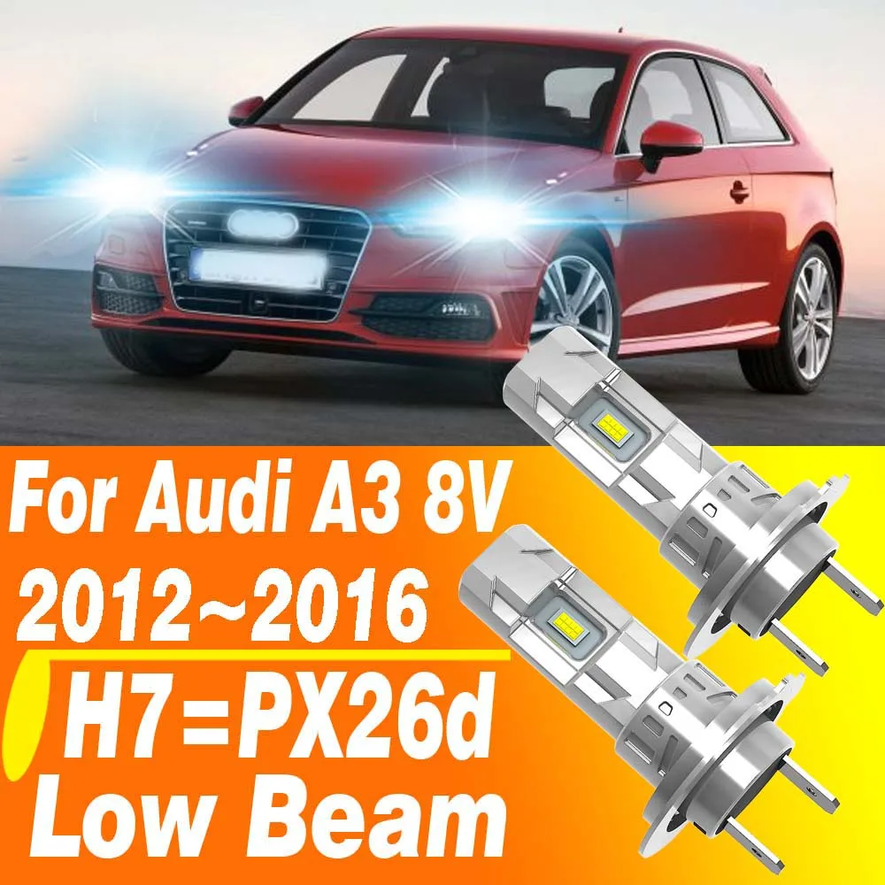 2 uds H7 PX26d faro Led Canbus Motor luz antiniebla bombilla de coche lámpara de diodo Turbo blanco de alta potencia 12v 55w para Audi A3 8V 2012 ~ 2016