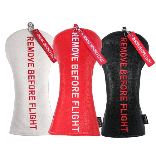 Rojo quitar antes del vuelo cubierta de cabeza de Golf de cuero sintético cuadrado mazo grande hoja Putter cubierta de cabeza 460CC cubiertas de conductor