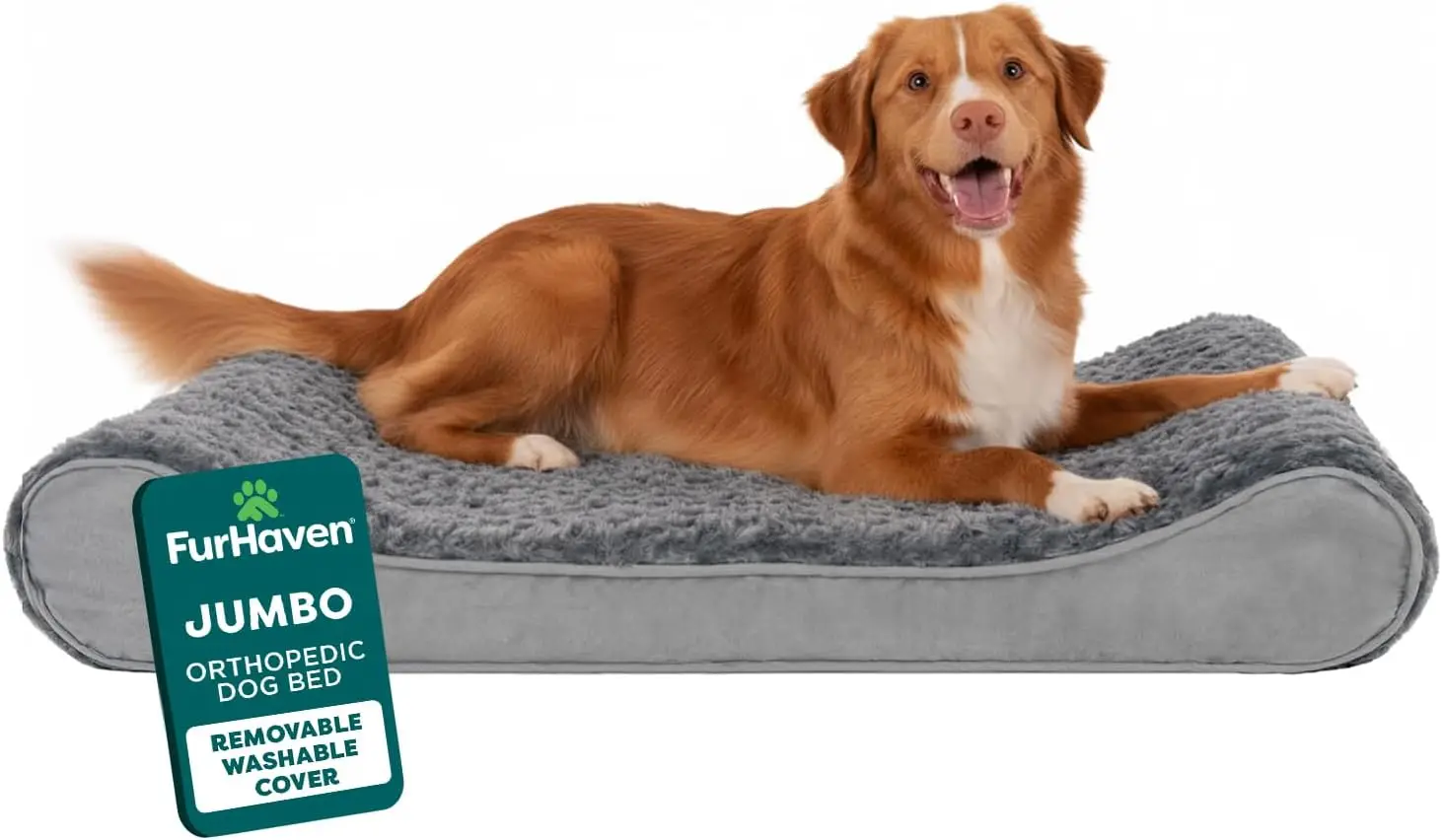 

Orthopedic Dog Bed for Large Dogs, Contour Mattress with Solid Foam for Joint Support, Washable Cover, Jumbo XL, Gray