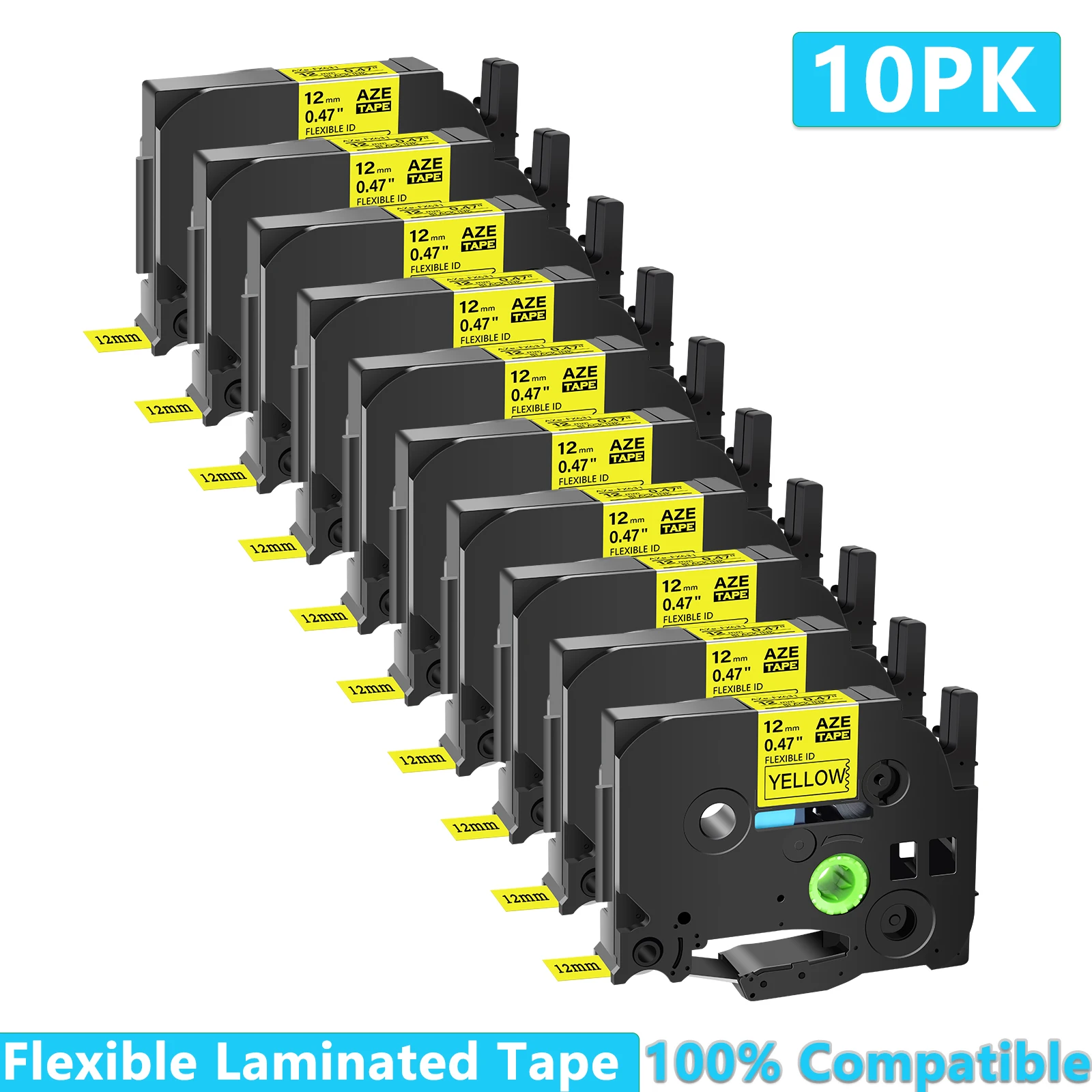 

3/5/10/20Pcs 12mm Tapes Compatible for Brother TZ TZe-FX231 FX631 Flexible ID Laminated Tapes for P-Touch PT-H110 Label Printer