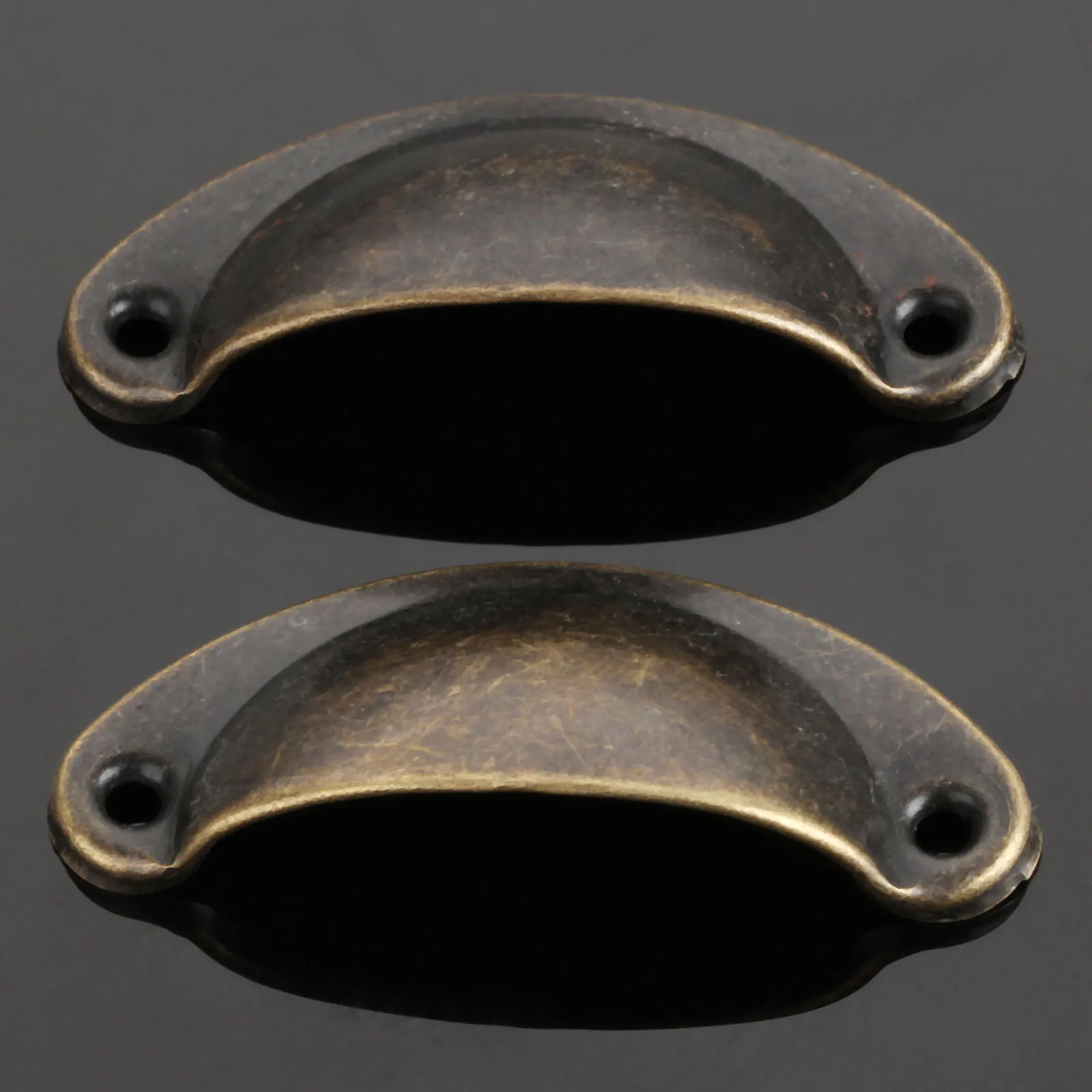 50Pcs Cupboard Antique Shell Pull Handles + 100pcs Screw Antique Furniture Kitchen Drawer Cabinet Door Knobs Furniture Hardware