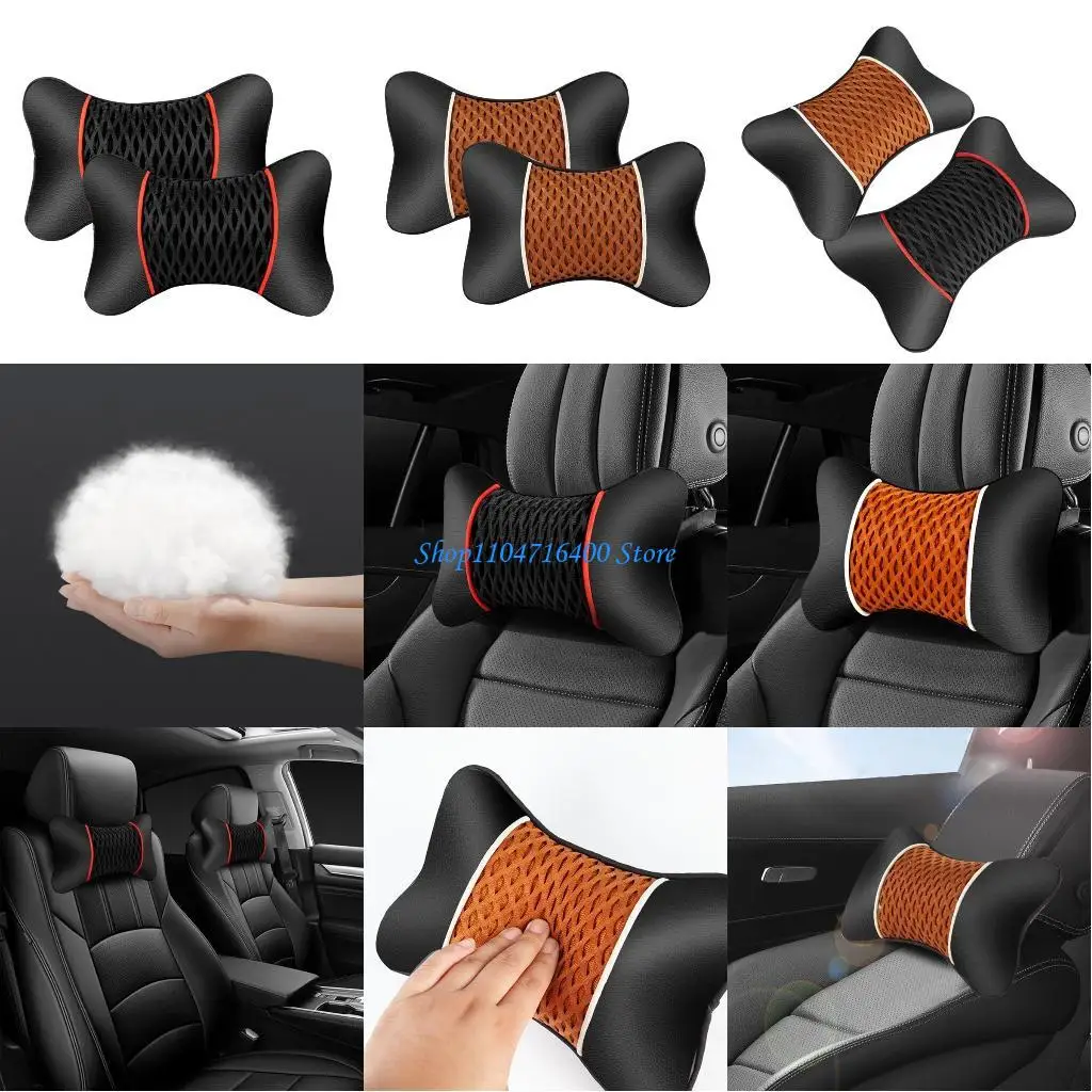 

y1gd Universal Car for Seat Headrest Pillow Cover Comfortable Sleeping Rest Pillows