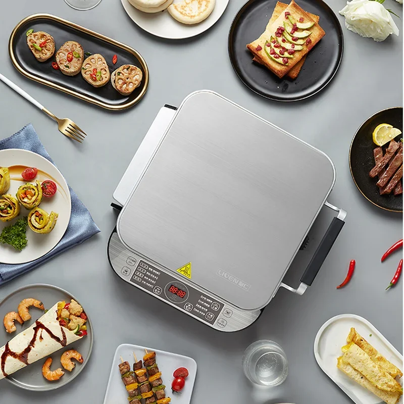 電気ベーキングパン両面加熱取り外し可能で洗える多機能パンケーキマシンの深化と増加