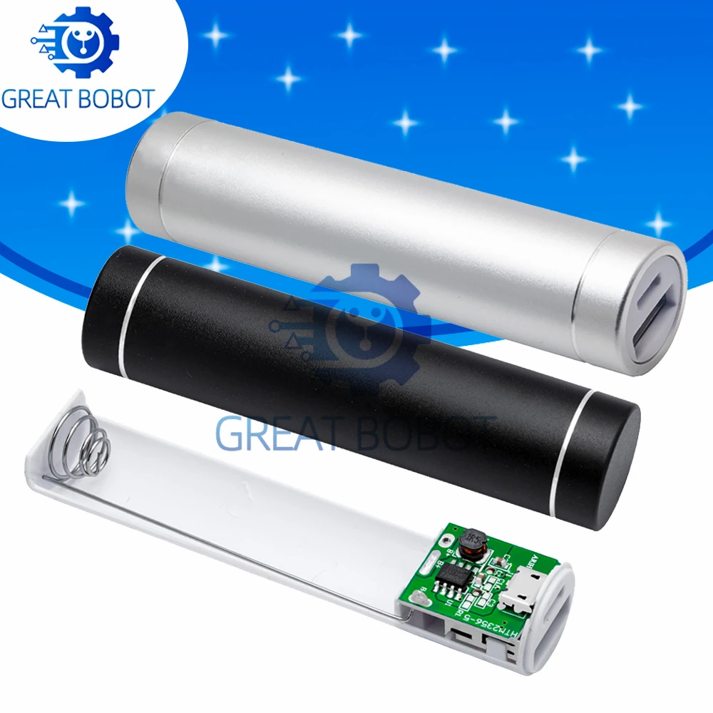 Metal Power Bank DIY Kit-No Welding Required! Includes Storage Case,1X 18650 Battery,5V1A USB External Charger for Smart Phones