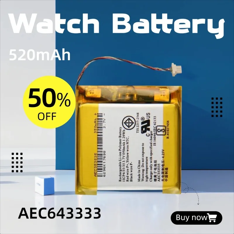 

Сменный аккумулятор емкостью 520 мАч для часов Beats Studio 1,0 2,0 3,0 AEC643333