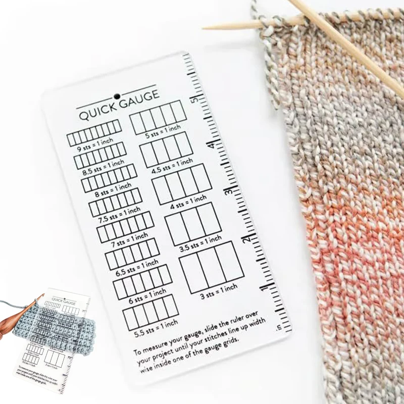 مسطرة قياس سريعة، مسطرة قياس للحياكة والكروشيه، لا حاجة للعد، سهلة قياس مقاييس الغرز للخياطة والحياكة