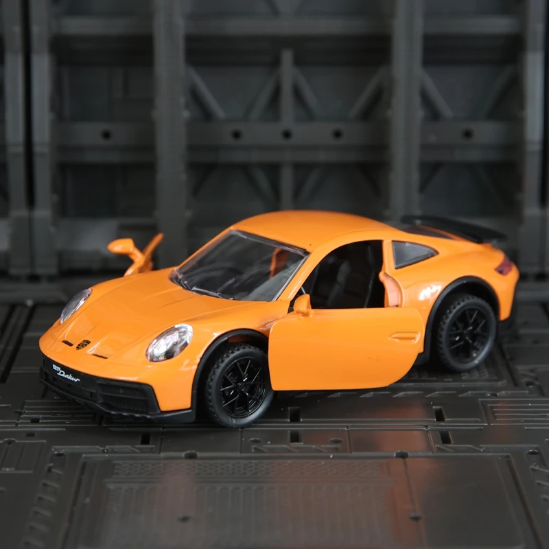 1:32 Simulation 911 Dakar Legierung Supercar Modellauto Ornament, Tür kann geöffnet werden, Kinder Sound und Licht Feedback Spielzeugauto