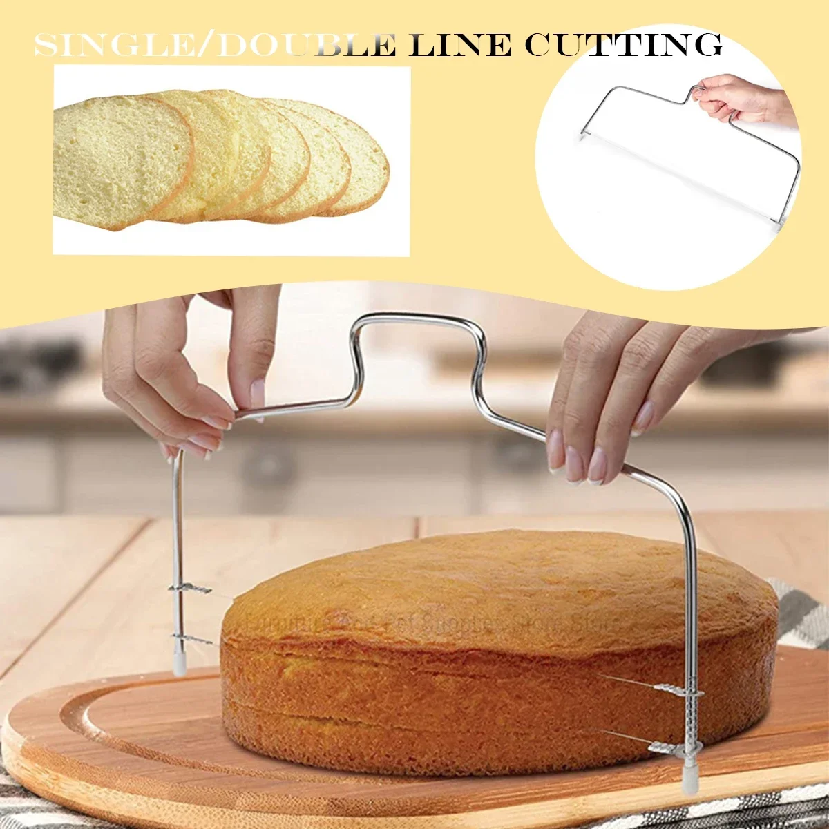 

1/2Pcs Adjustable Height Line Cake Cut Slicer Adjustable Stainless Steel Cake Decorating Mold DIY Bakeware Kitchen Cooking Tool