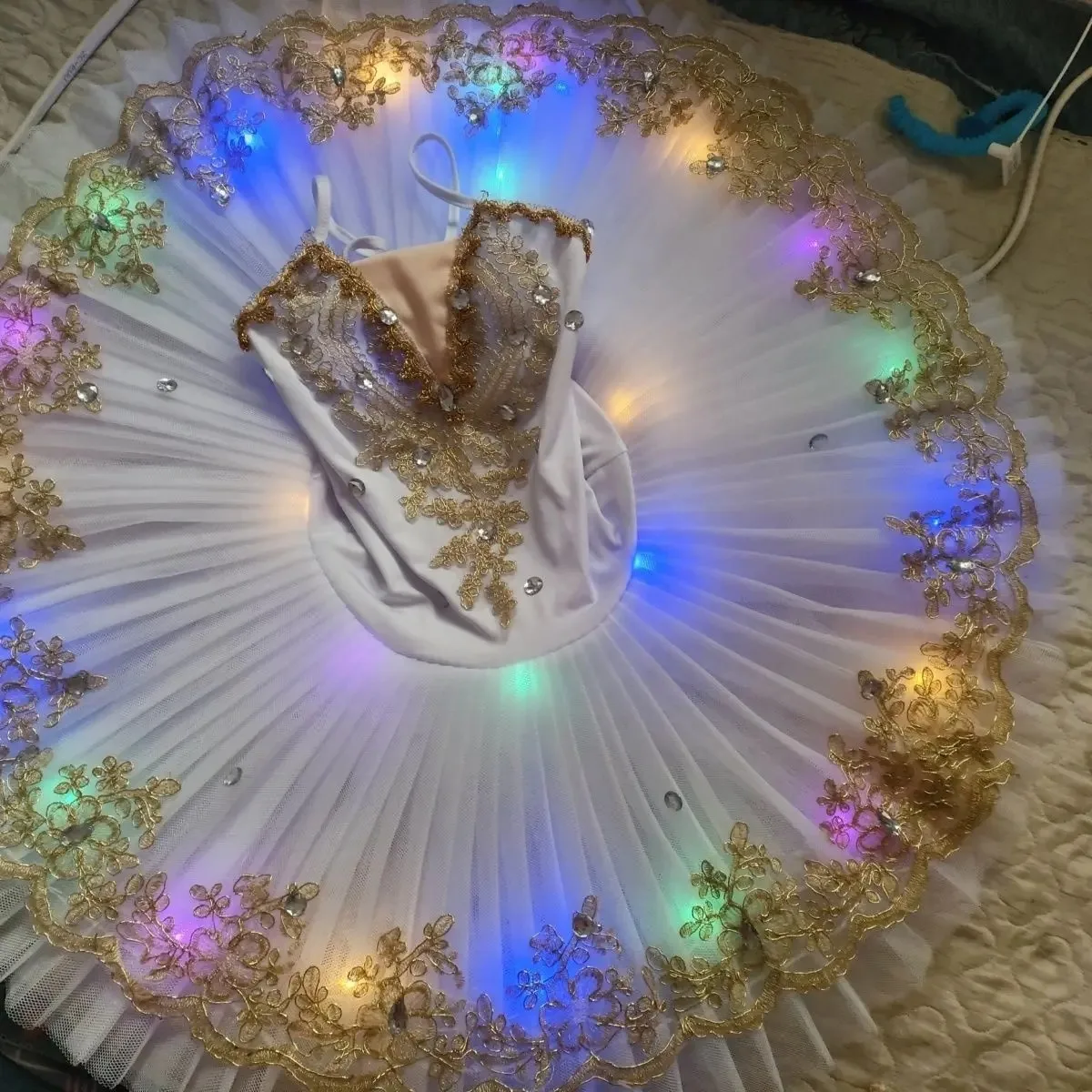 Ruoru Led Leuchten Professionelle Ballett Kostüm Ballerina Ballett Tutu Prinzessin Pfannkuchen Tutu Tanz Ballett Kleid Mädchen Kinder Erwachsene