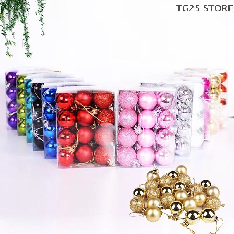 24 قطعة شجرة عيد الميلاد معلقة قلادة عيد الميلاد الكرة الحلي شجرة عيد الميلاد كرات احتفالية لوازم الحفلات زينة عيد الميلاد #5