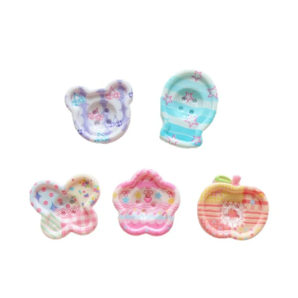 10pcs Mini Kawaii Cute Flower Apple Flat Back Cabochons Scrapbook Diy  Party Hairpin Accessories Home Decoration Craft