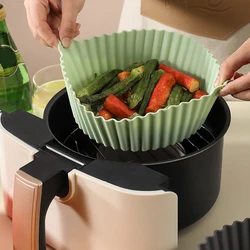 23CM New Style Fryer Pad Silicone Baking Tray Reusable Water Washable Food Grade Silicone Air Fryer Pad