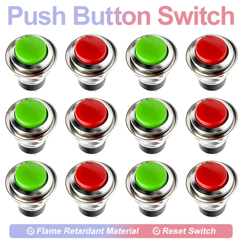 

2pin Momentary Push Button Switch 12MM Reset Button Round Switch Threaded Type DS-318
