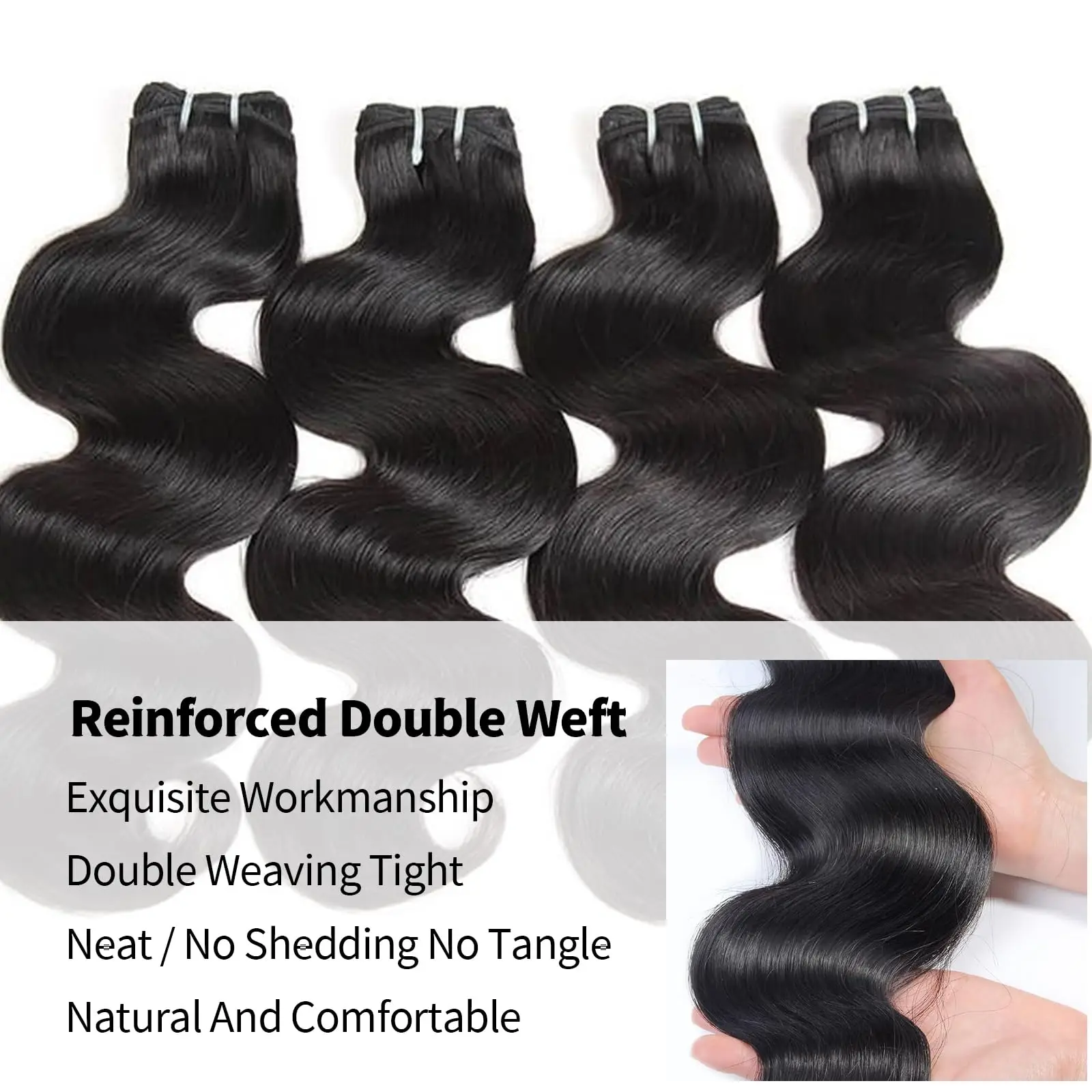 3/4 Bundles Body Wave Bundles Human Hair Brazilian Weaving Natural Black Deal Virgin Hair 20 22 24 Inch Raw Hair Extensions