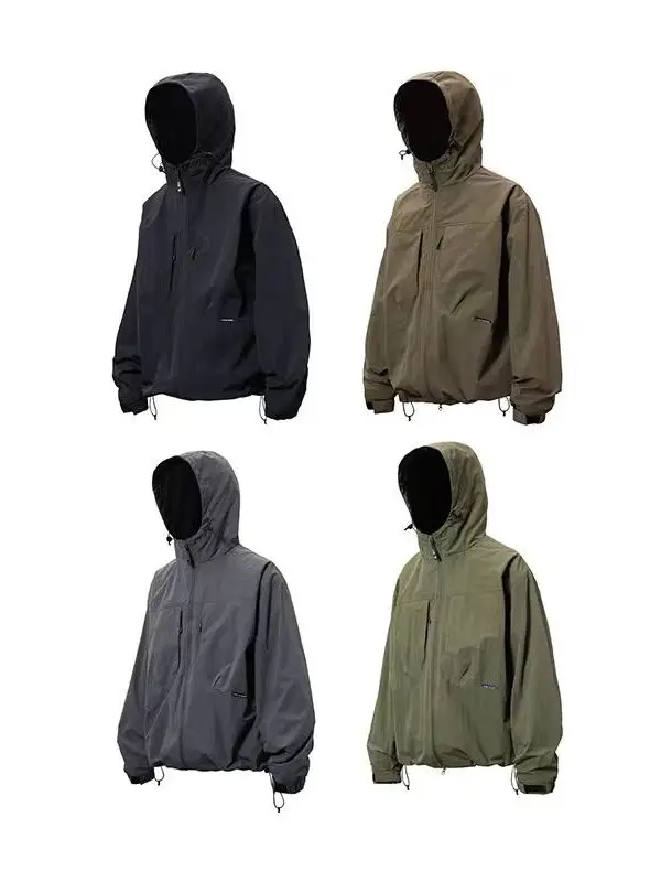 

Mountain Series Workwear Windproof Water Resistant ex Hooded Work Jaet Casual Loose Fit Polyester Fiber Long Sve Zip...