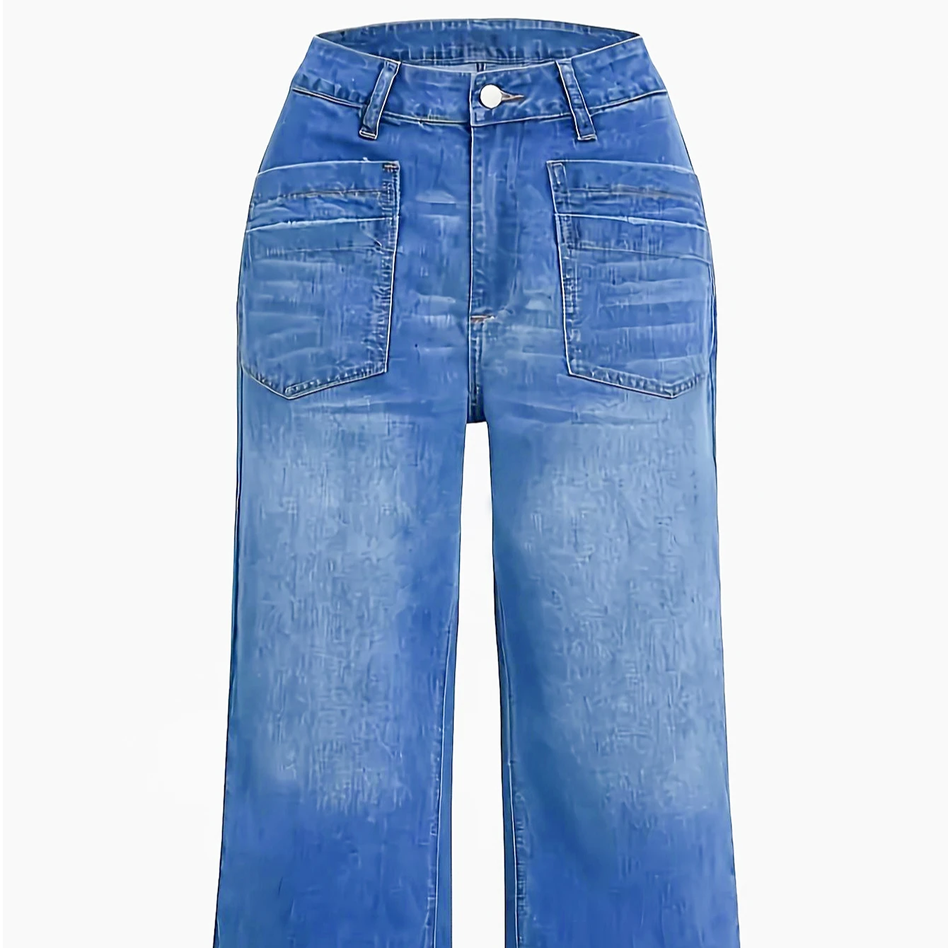 Trendy Women Jeans Plus Size Jeans High Rise Stretch Denim Pants Loose Fit Wide Leg Trousers Curvy Casual view 4