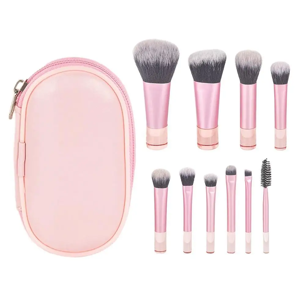 Profesjonalny Zestaw Pędzli do Makijażu z Miękkim Włosiem dla Początkujących, Zestaw do Podkładu, Pudru i Cieni do Powiek z Tubką do Przechowywania, Zestaw Pędzli Kosmetycznych