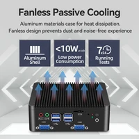 XCY Fanless Mini PC Celeron J4105 N4000 DDR4 M.2 SSD RS232/485 2x LAN GPIO mPCIE 4G LTE SIM 8x USB LVDS HDMI TPM 2.0 Windows 11 4