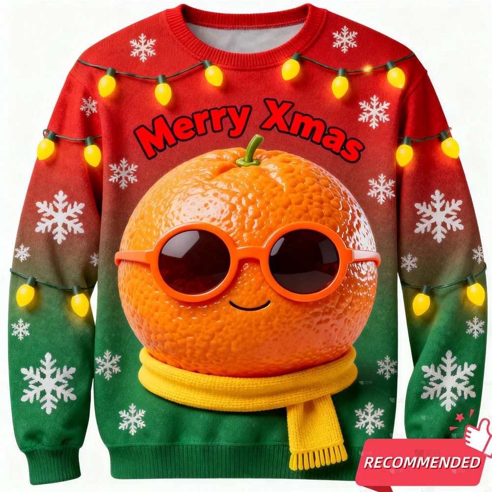 

Fruit Lovers Ugly Christmas Sweaters Funny Pineapple Banana Sunglass Graphic Sweatshirts Xmas Style Mens Sweaters Boy Pullovers