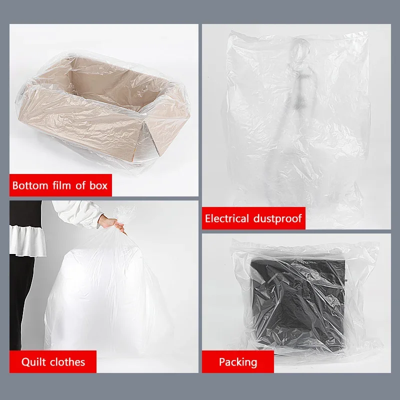 Transparent Bags Wholesale Large and Medium Size White Flat Plastic Garbage Bags Disposable Hotel Hotel