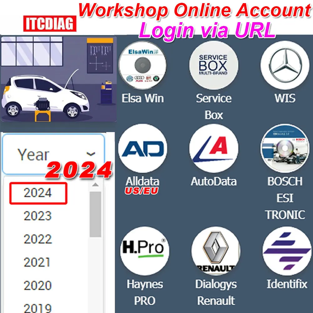 2024 Workshop Repair Online Account  Win Service Box Web Login Use for FCA USA Alldata AutoData Haynes PRO WIS Service Box