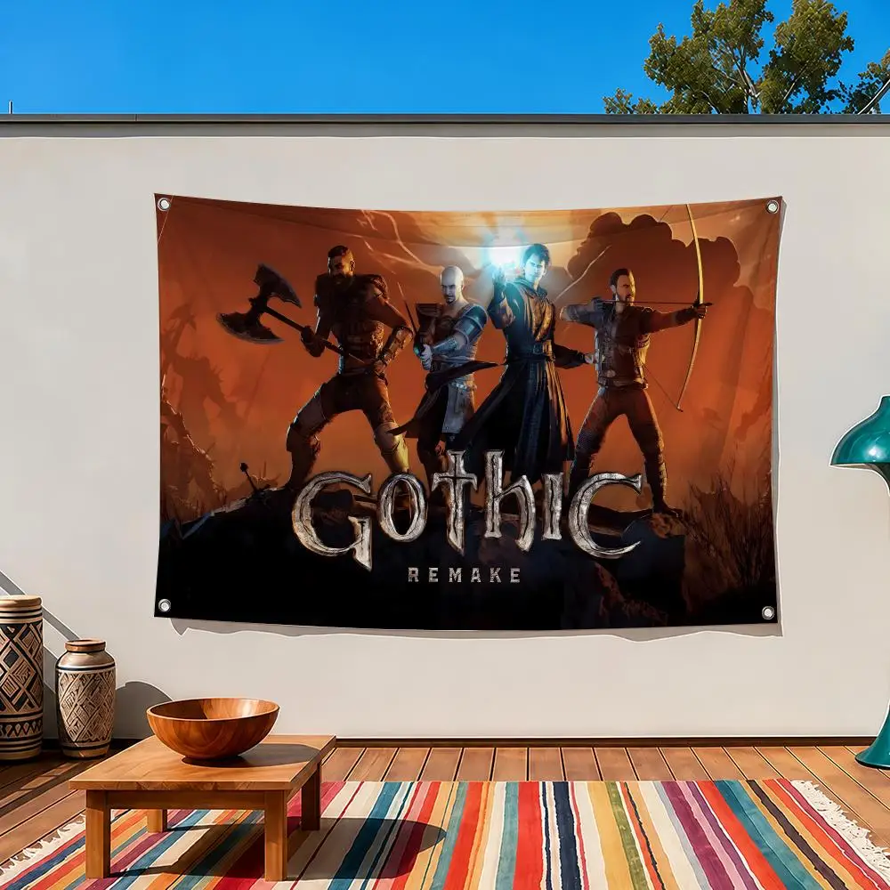 Game G-Gothic R-Remake Flags Indoor Outdoor Wall Hanging Suitable For Living Room Bedroom And Camping Decorations
