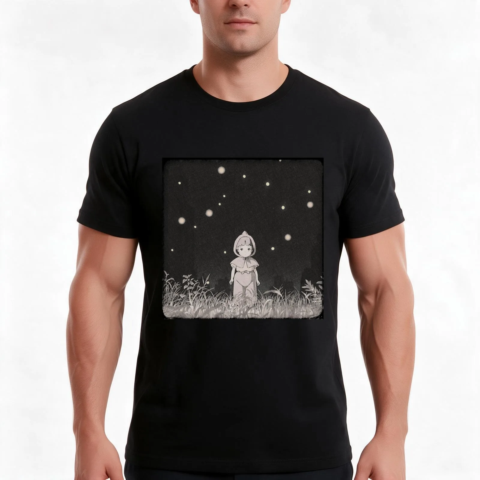 grave of the fireflies (la tumba de las luciérnagas) T-Shirt, Summer Casual Cotton Tee, Oversized Streetwear Tops, 100% Cotton