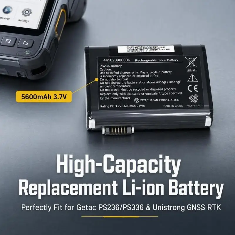 3.7V 5600mAh Replacement Li‑ion Battery 441820900006 for Getac PS236 PS336 Unistrong GNSS GPS RTK Data Collector