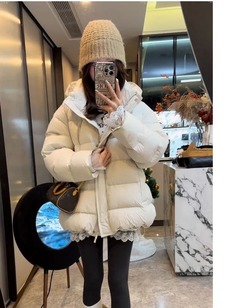 

Xuanxuanchen rctic Snow House Hooded down Jaet Women's Mid-Length 90 White Du down Winter Warm Top 928