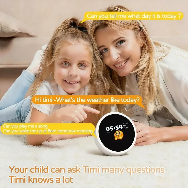New Intelligent AI Electronic Fun Intelligent Touch Screen with Q&A Dialogue Accompanying Toys Alarm Clock Multilingual Gift