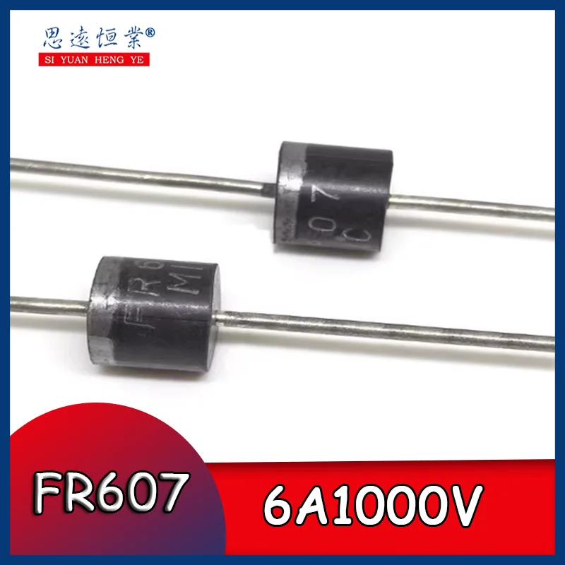 Brand-new MIC through-hole diode FR607 high-frequency fast recovery diode 6A1000V long pin high power