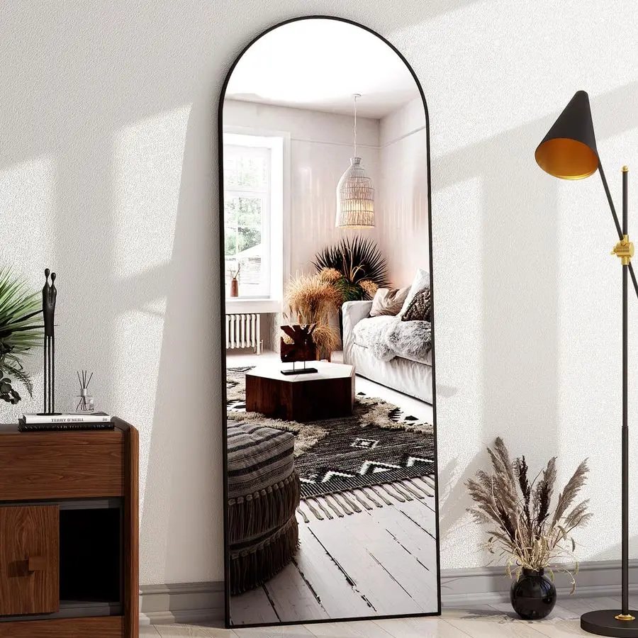 

Arched Full Length Mirror Floor Mirrors with Aluminum Alloy Frame FreeStanding Wall Mounted Floor Mirrors or Large Dressing Mirr