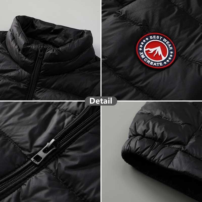 4XL 5XL 6XL 7XL lightweight down jacket 2022 winter brand clothing fashion armband men\'s casual big size loose warm down jacket