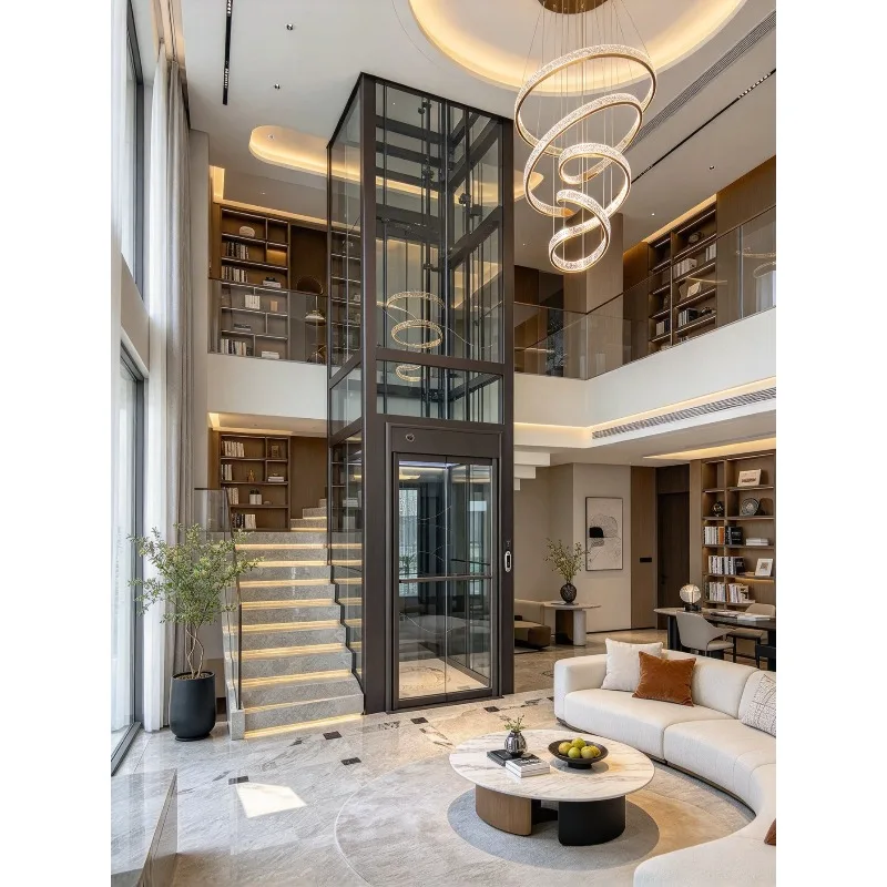 Glass Shaft Mini Home Elevator Lift for Villa Luxury Panoramic Residential Lift Manufacturer Personal Elevator for House