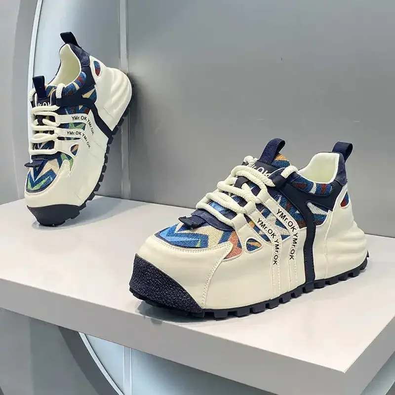 

Spring Autumn New Luxury Men's Sneakers Tall Thick Bottom Youth Casual Shoes Comfortable Durable Breathable Running Sports Shoes