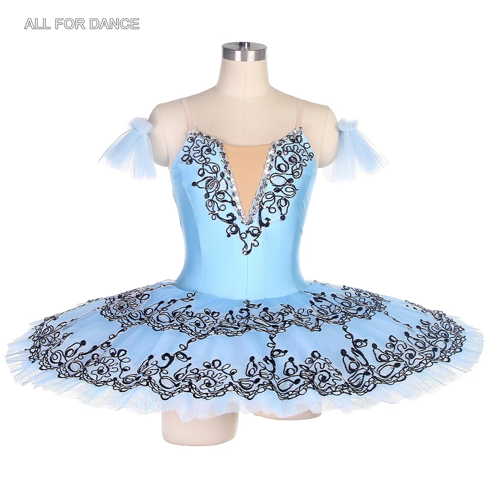 BLL440 – Costume de spectacle de Ballet bleu ciel pour femmes et filles, robe Tutu de danse de Ballet pré-professionnelle pour dames