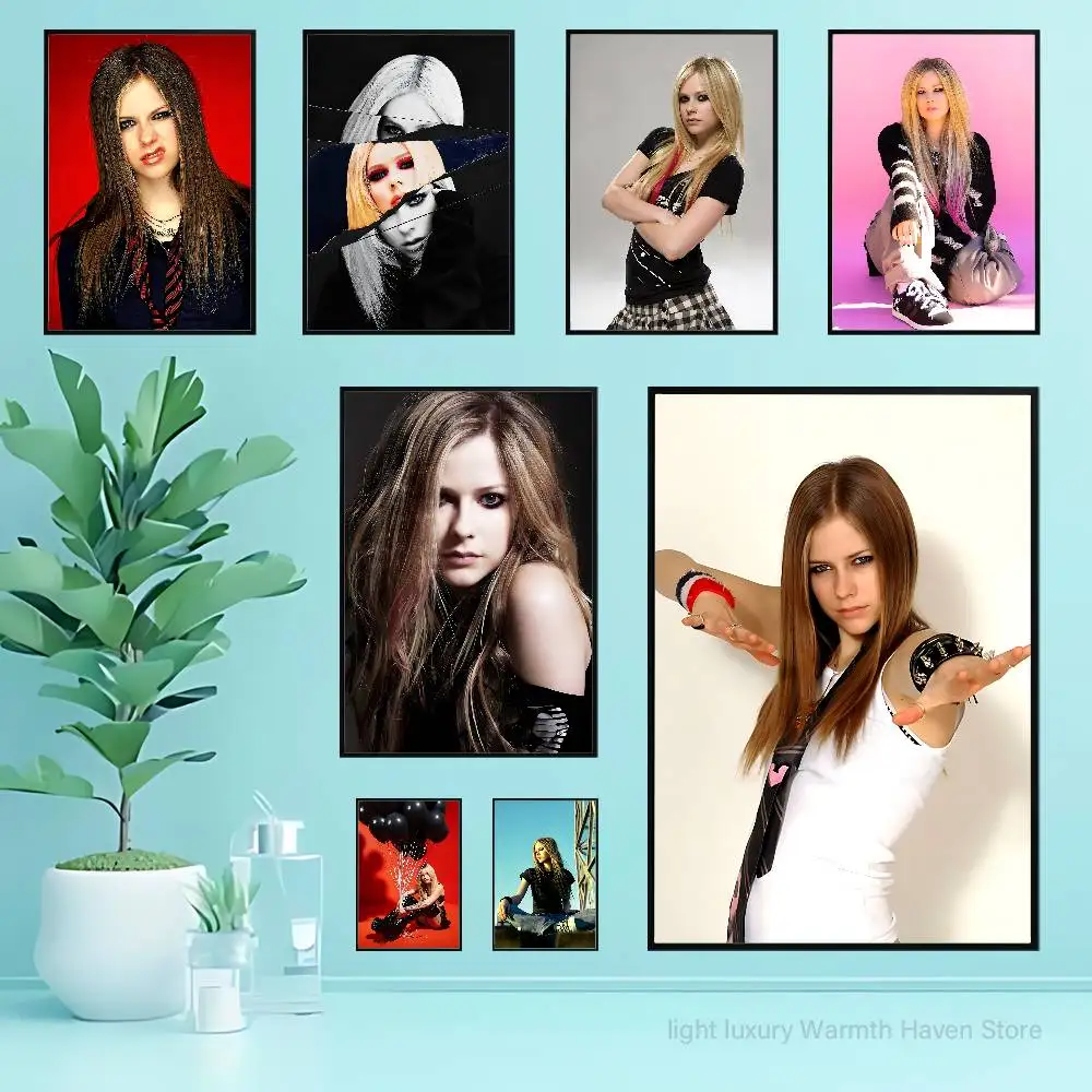

A-Avril Punk L-Lavigne Anime Wall Art Canvas Painting Poster For Living Room Home Decor Decoration Picture