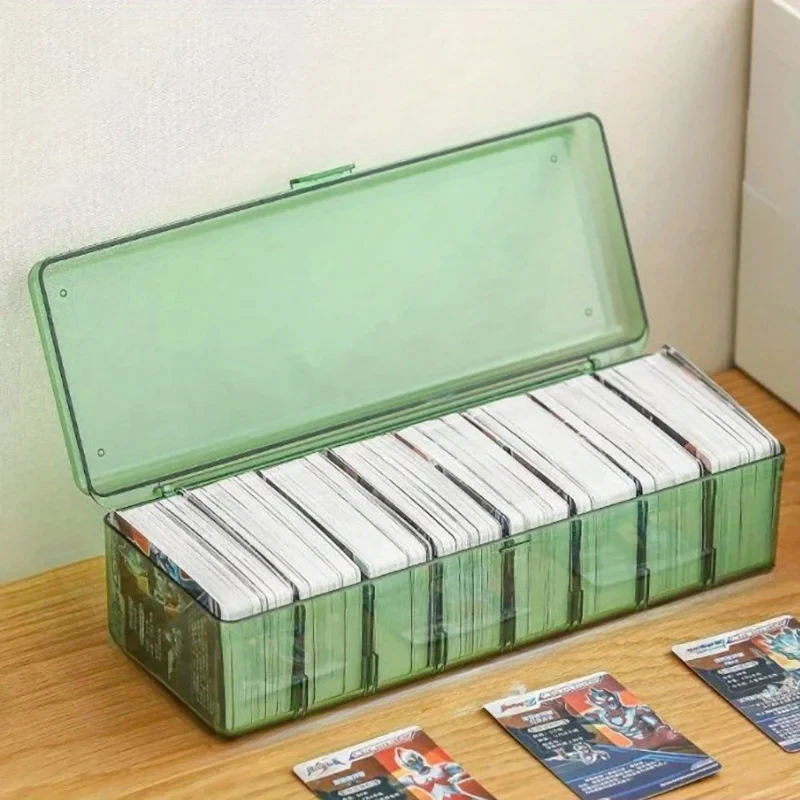 Game Cards Storage Box Football Stars Trading Card Storage Box Plastic Transparent Card Container Portable Game Card Organizer