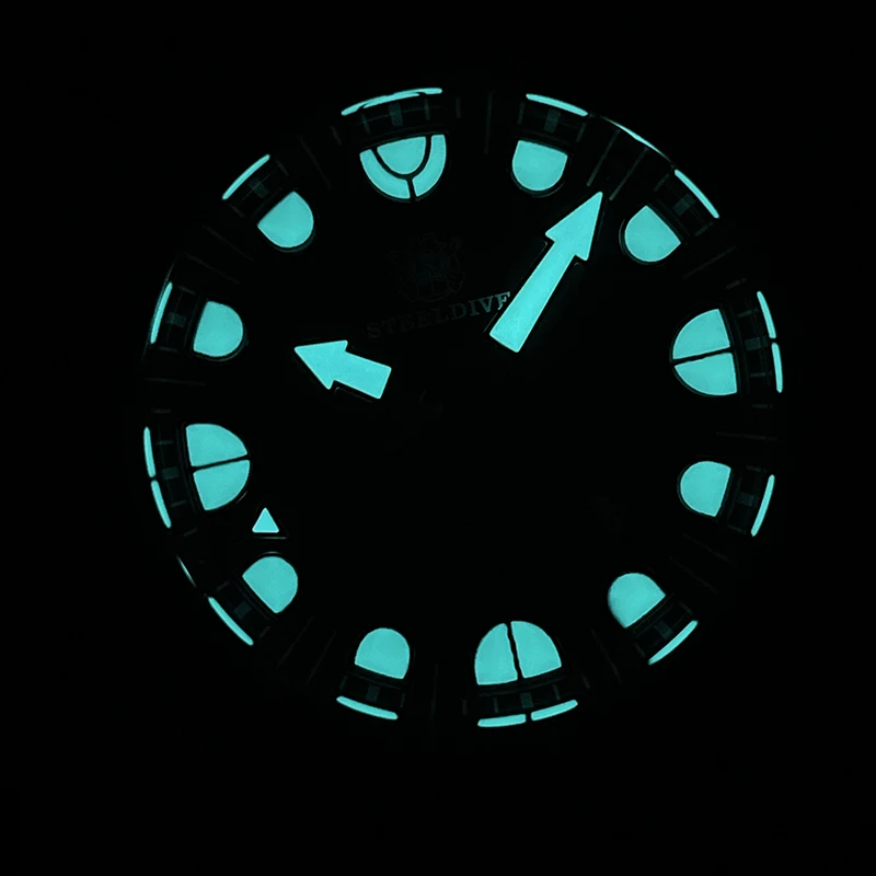 ساعة أوتوماتيكية للرجال من STEELDIVE 46.5 ملم CuSn8 ساعة يد ميكانيكية برونزية للغوص العميق 10000 متر مقاومة للماء BGW-9 ياقوت مضيء NH35