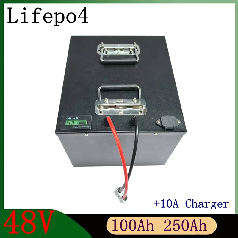 

Водонепроницаемый Lifepo4 48 В 150 Ач аккумулятор Bluetooth BMS для скутера 4800 Вт, велосипеда, гольф-кар, солнечная энергия + зарядное устройство 10 А