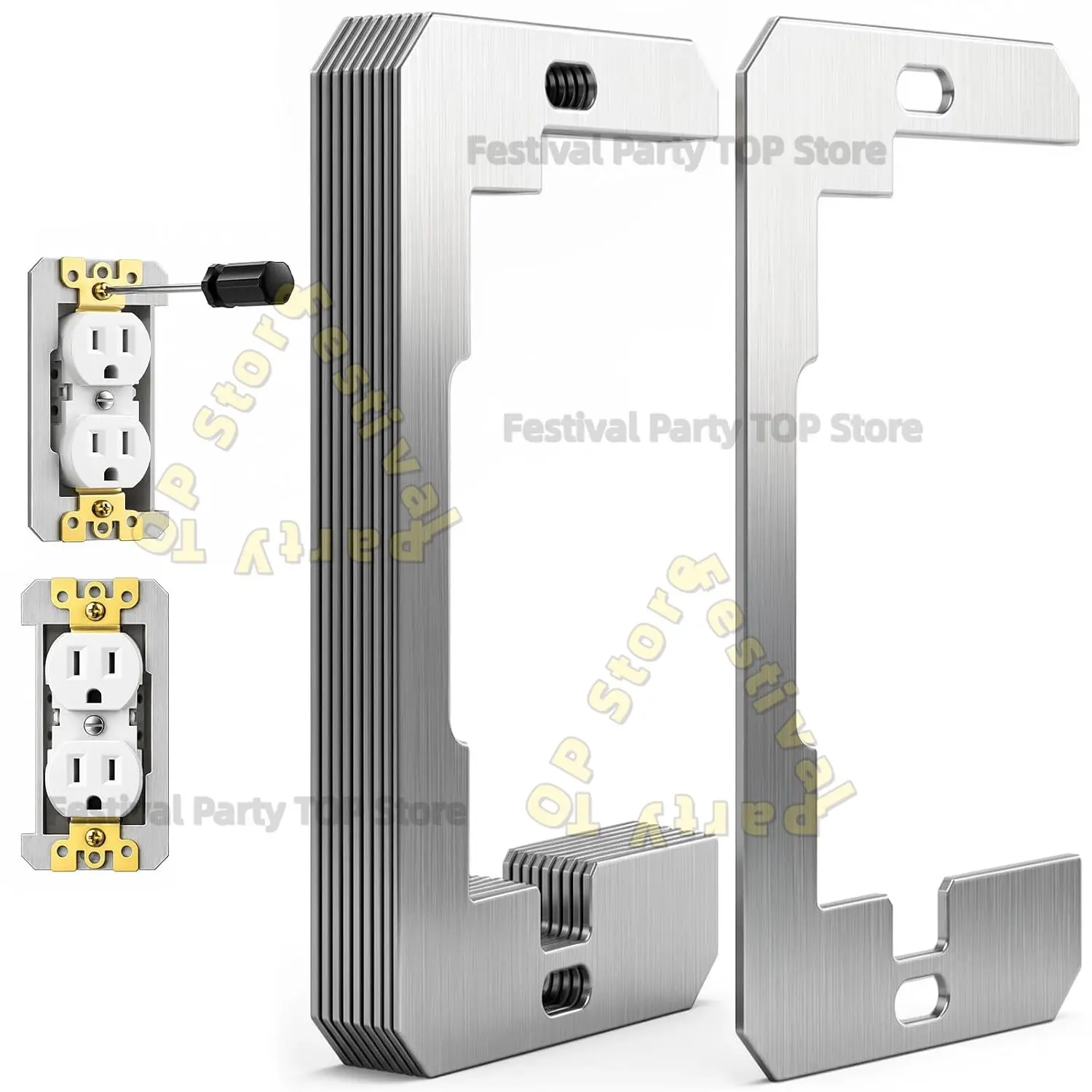 5PCS Wall Plate Spacers, Electrical Metal Outlet Spacers for Wall Switch Outlets,  Loose Recessed Electrical Outlets & Switches