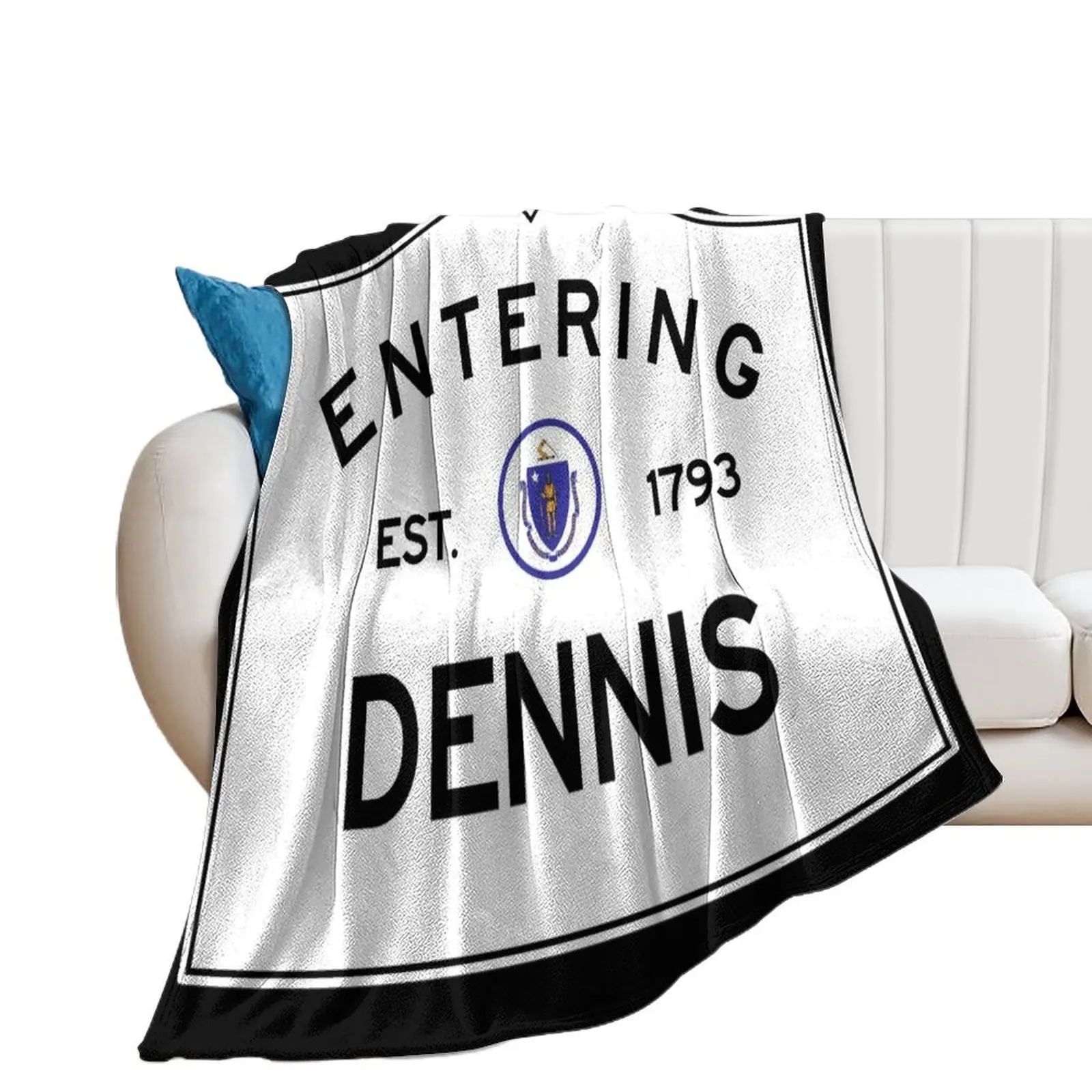 Entering Dennis - Commonwealth of Massachusetts Road Sign Throw Blanket Flannel warm for winter Blankets