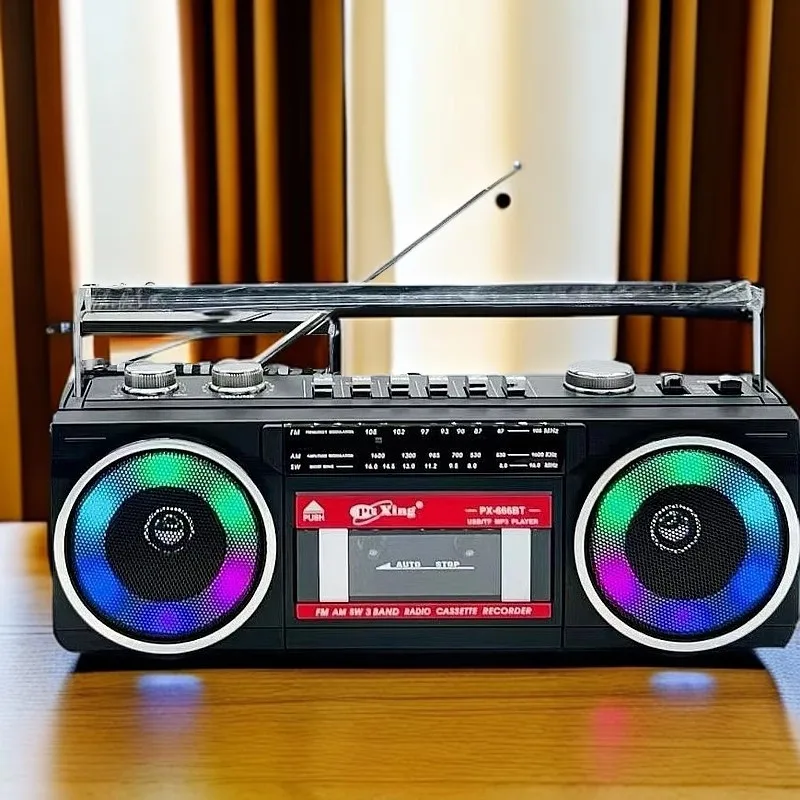 

Multi-Functional Portable Radio with New Design Stereo Speaker FM/AM/SW Full-band Broadcasting Vintage Cassette Player/Recorder