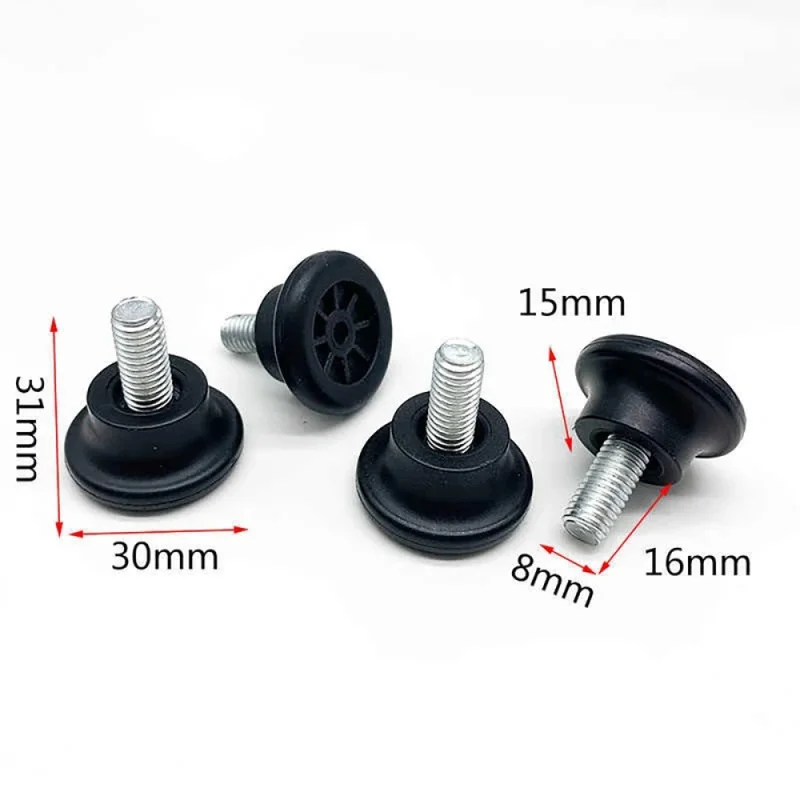 4-30Pcs Plastic Adjustable Feet Pad Galvanized Screw M8 Table Chair Balck Leveling Foot Pad Furniture Leg Anti-shock Protection