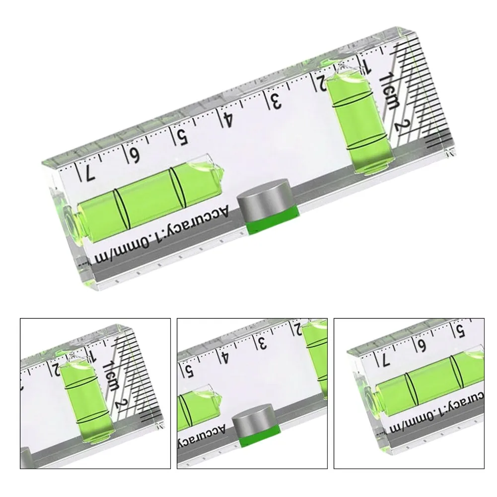 For Precise Alignment AS SHOWN Transparent Level Tool Strong Magnetic Base Level Strong Magnet Ruler Large Bubble Vial