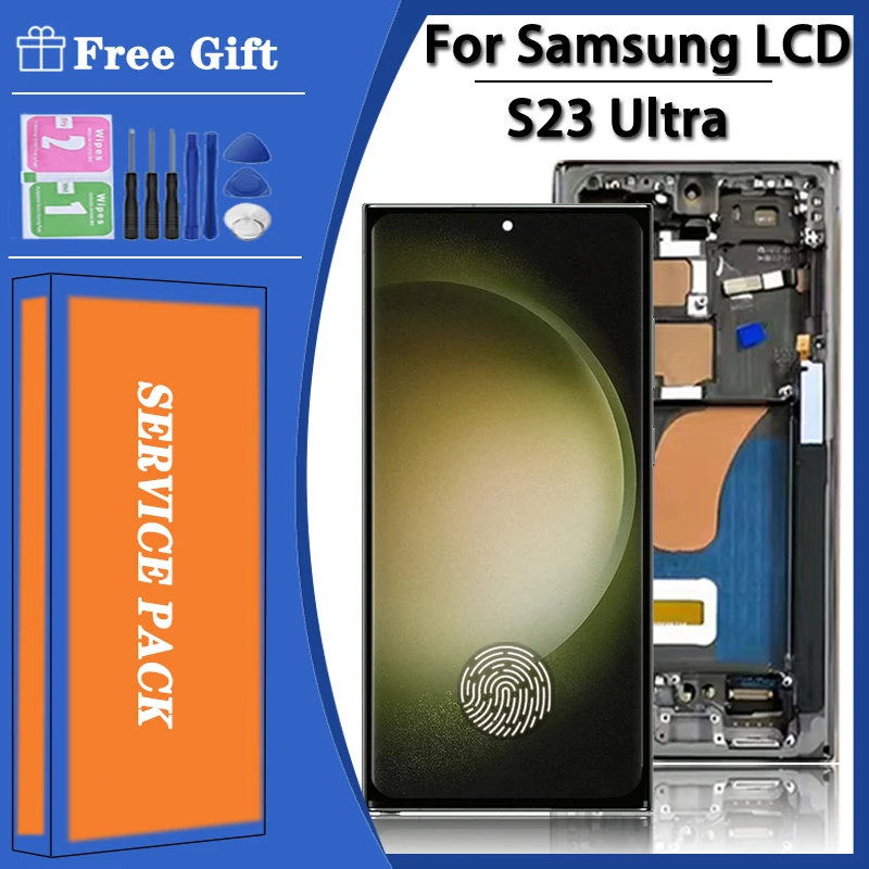 

S23 Ultra AMOLED Display Screen For Samsung S23 Ultra 5G LCD SM-S918B SM-S918B/DS S918U Display Touch Screen Digitizer Assembly