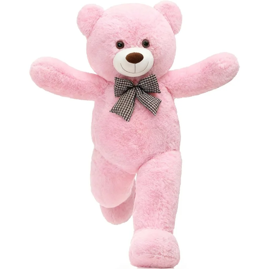 

Pink Giant Teddy Bear 4 Feet 47inch Classic Stuffed Animal Plush for Daughter Girlfriend Birthday Gift Party Favor