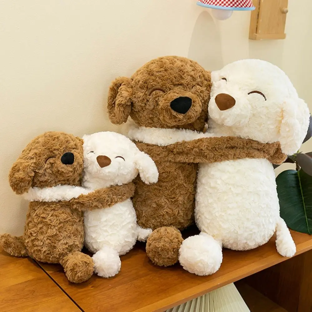 

Stuffed Animal Simulation Dog Plush Toy Smile Brown&White Animal Puppy Dolls Soft Kawaii Hug Dog Plush Dolls Birthday Gifts