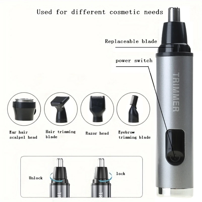 เครื่องมือดูแลเครา 5 in 1 เครื่องมือโกนหนวดไฟฟ้าเครื่องโกนหนวดกันน้ำ ABS Texture